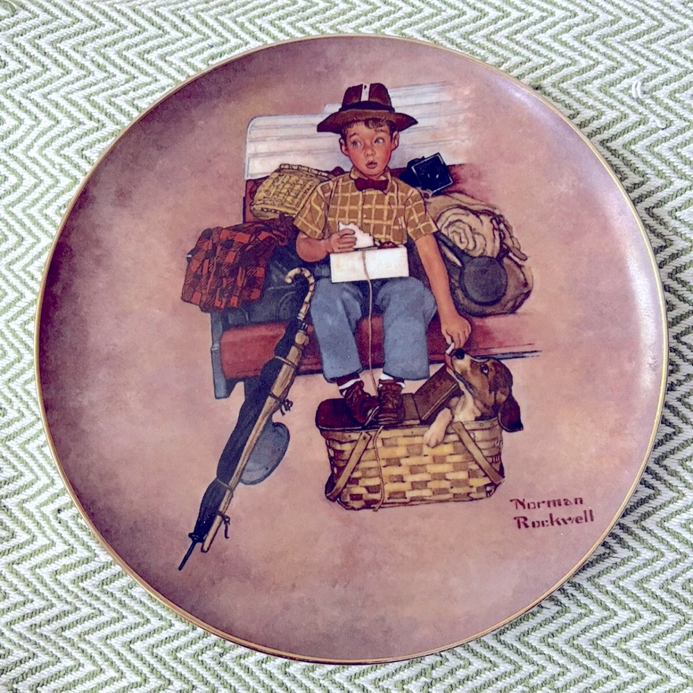 Norman Rockwell Scotty's Stowaway plate Collectible First Edition & Numbered